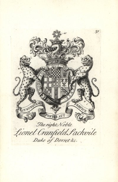 Wapen en wapenrusting van de zeer edele Lionel Cranfield Sackville, Hertog van Dorset door Andrew Johnston