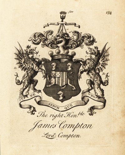Wapen van de Zeer Eerwaarde James Compton, Lord Compton, 5e Graaf van Northampton door Andrew Johnston