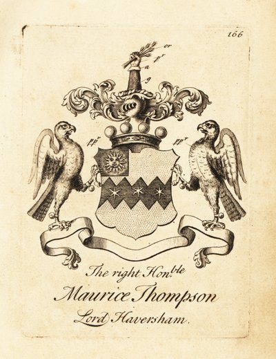 Wapen van de Zeer Eerwaarde Maurice Thompson, Lord Haversham, 2e Baron Haversham door Andrew Johnston