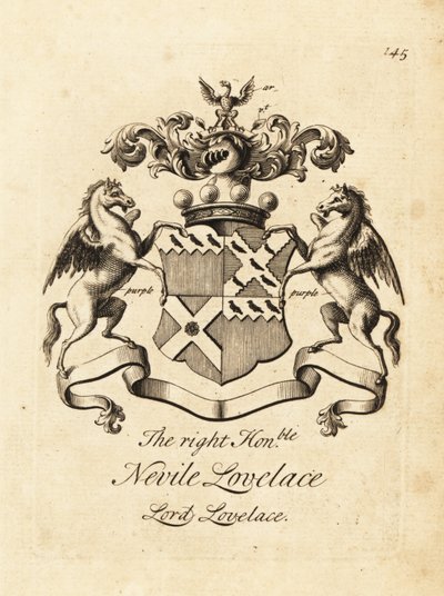 Wapen van de Zeer Eerwaarde Nevile Lovelace, Heer Lovelace, 6e Baron Lovelace door Andrew Johnston