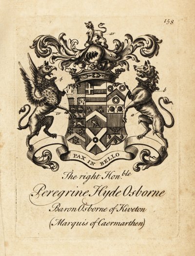 Wapen van de Zeer Eerwaarde Peregrine Hyde Osborne, 2e Hertog van Leeds, Burggraaf Osborne, Graaf van Danby, Markies van Carmarthen door Andrew Johnston