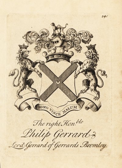Wapen van de Hooggeachte Philip Gerrard, Lord Gerrard van Gerrards Bromley, 7e Baron Gerard door Andrew Johnston