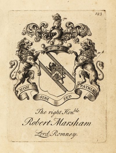 Wapen van de Zeer Eerwaarde Robert Marsham, Heer Romney door Andrew Johnston