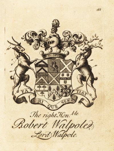 Wapen van de Zeer Eerwaarde Robert Walpole, Lord Walpole, 2e Graaf van Orford door Andrew Johnston