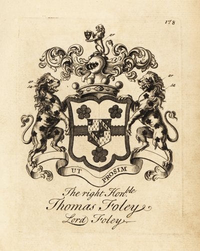Wapen van de Zeer Eerwaarde Thomas Foley, Heer Foley door Andrew Johnston