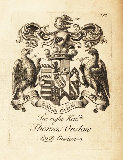 Wapen van de Zeer Eerwaarde Thomas Onslow, Heer Onslow, 2e Baron Onslow door Andrew Johnston