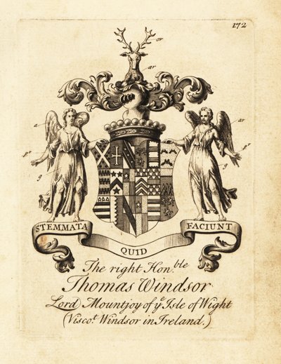 Wapen van de Hooggeachte Thomas Windsor, Lord Mountjoy van het Eiland Wight door Andrew Johnston