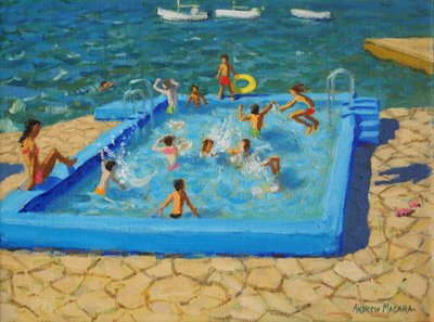 Blauw zwembad, Vrsar, Kroatië door Andrew Macara