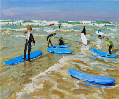 Blauwe surfplanken, Bude door Andrew Macara