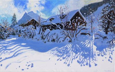 Verse sneeuw, Morzine Village, 2015 door Andrew Macara