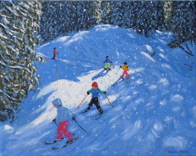 Skischool. Samoens, Grand Massif, Frankrijk door Andrew Macara