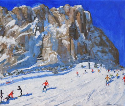 Skiën van de berg, Selva Gardena door Andrew Macara