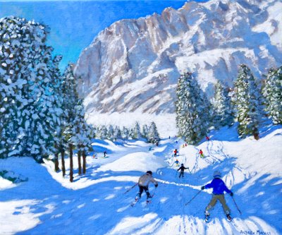 Skiën richting de Dolomieten, Val Gardena, Italië, 2022 door Andrew Macara