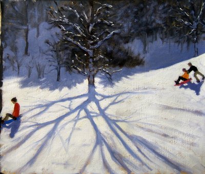Boom en twee rodelaars door Andrew Macara