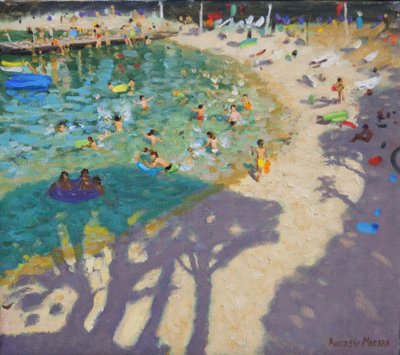 Schaduw van Bomen op het Strand, nabij Rovinj, 2016 door Andrew Macara