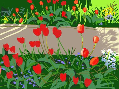 Tulpen en Lieveheersbeestjes, 2017 door Andrew Macara