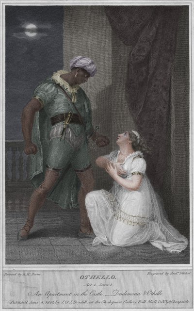 Othello. Act 4. Scene 2. Een appartement in het kasteel. Desdemona & Othello, 1801 door Andrew Michel