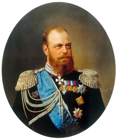 Portret van keizer Alexander III, 19e eeuw door Andrey Nikolayevich Shilder