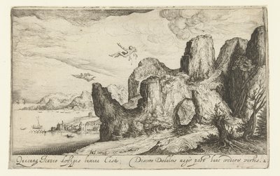 Landschap met de val van Icarus door Andries Jacobsz. Stock