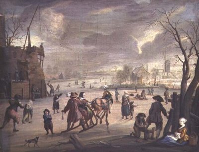 Schaatsscène door Andries Vermeulen