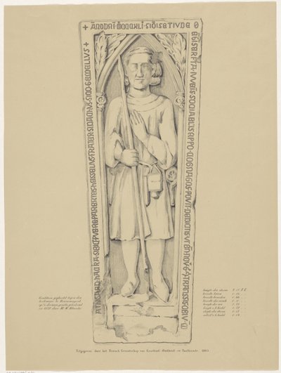 Grafsteen in de kerk te Rinsumageest door Andries van Calfsbeek