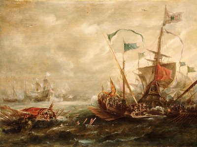 Spaanse confrontatie met Barbarijse piraten, begin tot midden 17e eeuw door Andries van Eertvelt