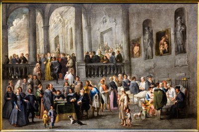 Bijstaan van zieken, rond 1640 (olieverf op doek) door Andries van & Wael Cornelis de (1592 1667) Eertvelt