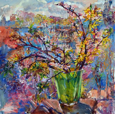 Uitzicht op bloemen in de lente door Andrii Kutsachenko