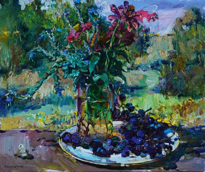 Zomerboeket met druiven door Andrii Kutsachenko