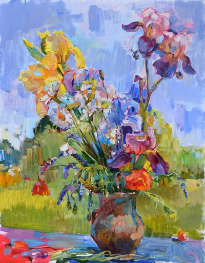 Kleurrijke tuinirissen door Andrii Kutsachenko