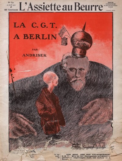 CGT, de Franse vakbond, omslag van het Franse satirische tijdschrift 