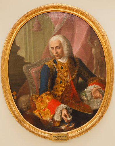 Portret van Don Jose de Carvajal y Lancaster met het kind, Mariano Sanchez, 1754 door Andrés de la Calleja