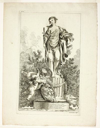 Twee Geliefden die de Standbeeld van Gezondheid Bedanken door Ange Laurent de Lalive de Jully