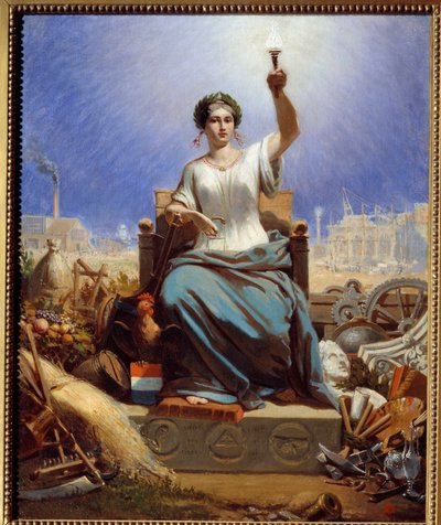 Frankrijk verlicht de wereld. Allegorie. Schilderij door Janet Lange door Ange Louis Janet