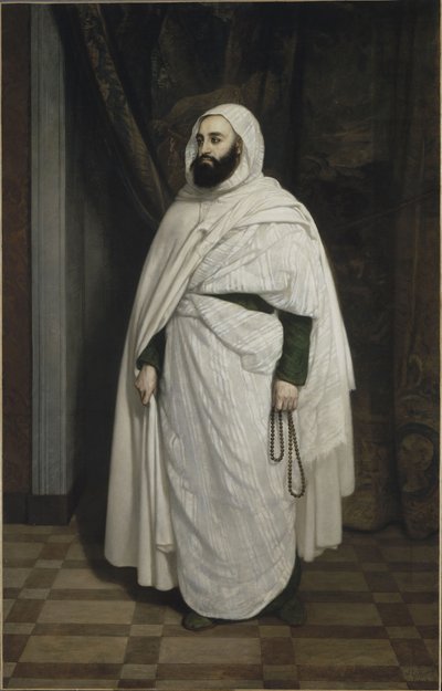 Portret van Abdelkader ibn Muhieddine 1808-1883, 1853 door Ange Tissier