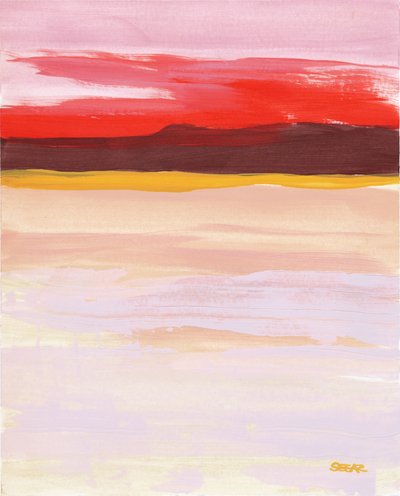 Levendige abstracte horizon door Angela Seear