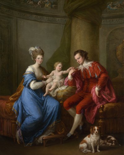 Edward Smith Stanley, Twaalfde Graaf van Derby, met Zijn Eerste Vrouw en Hun Zoon door Angelica Kauffmann