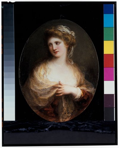 Portret van een dame in een gele sjaal door Angelica Kauffman