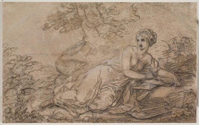 Een vrouwelijke dichter, mogelijk Sappho door Angelica Kauffmann