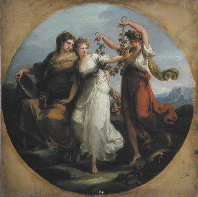 Schoonheid, ondersteund door Voorzichtigheid, Veracht het Aanbod van Dwaasheid, c.1780 door Angelica Kauffmann