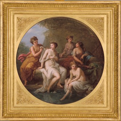 Diana en haar nimfen baden door Angelica Kauffmann