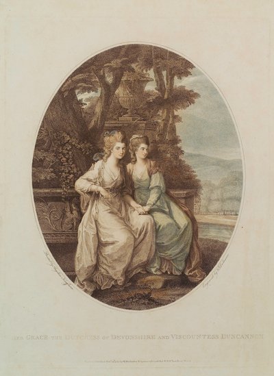 Hare genade de hertogin van Devonshire en burggravin Duncannon, gegraveerd door W. Dickinson, 1782 door Angelica Kauffmann