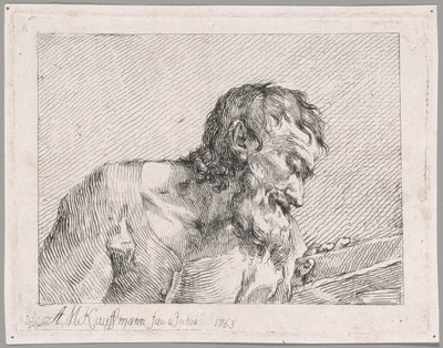 Oude man leest door Angelica Kauffmann
