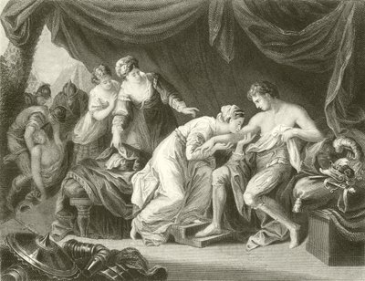 Gif gezogen uit de wond van Prins Edward door zijn gemalin Eleanor door Angelica Kauffmann