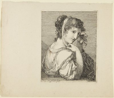 Portret van een meisje door Angelica Kauffmann