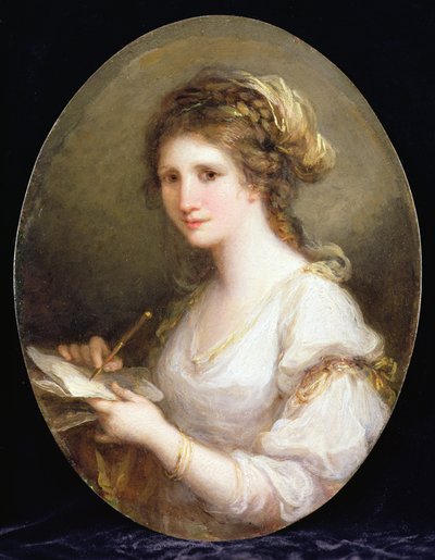 Portret van een Dame, mogelijk een zelfportret door Angelica Kauffmann