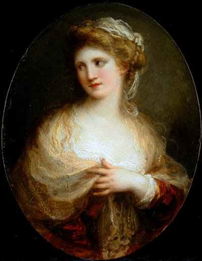 Portret van een Dame met een Gele Sjaal door Angelica Kauffmann