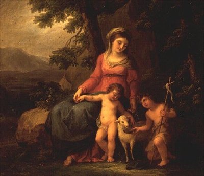 De Maagd Maria met het Christuskind en Johannes de Doper door Angelica Kauffmann