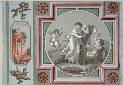 Wraak van de Liefde, ontwerp voor een behangmedaillon, c.1785 door Angelica after Kauffmann