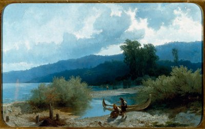 Landschap van het meer (1862) door Angelo Beccaria